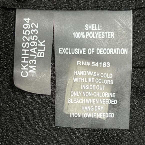 Calvin Klein Layered Blouse Women’s XL Button Up Shirt Black Roll Tab NWOT - Picture 9 of 12